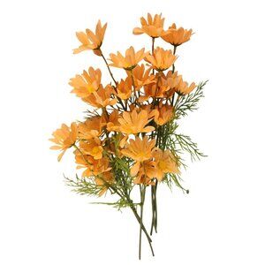 Peach Apricot Faux Daisy Stem 20 Inch Artificial Wildflower Set of 6 Farmhouse F
